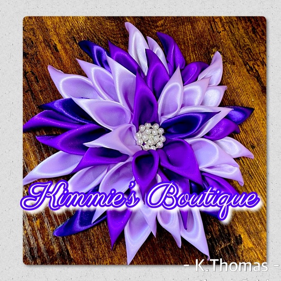 Three shades of purple Corsage/Satin Flower Pin/Brooch/ Shoulder Pin - Picture 1 of 1